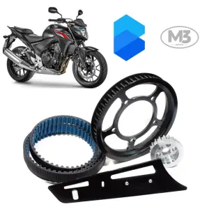 Kit Transmissão Correia Dentada M3 Moto -Honda CB500 F - anos  2020  A 2022