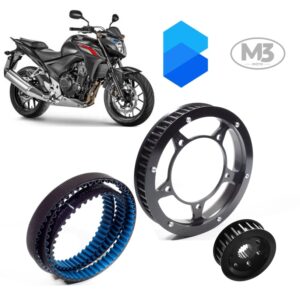 Kit Transmissão Correia Dentada - Honda CB500 F CB500F - Anos 2023 à atual - Imagem 3
